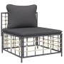 Gartenmöbel-Set 3-teilig anthrazitfarbene PE-Rattankissen von vidaXL, Outdoor-Sofas - Ref: Foro24-3186725, Preis: 219,09 €, R...