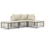 Gartenmöbel-Set 4-teilig und anthrazitfarbene PE-Rattan-Kissen von vidaXL, Outdoor-Sofas - Ref: Foro24-3186726, Preis: 274,95...