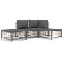 Gartenmöbel-Set 3-teilig anthrazitfarbene PE-Rattankissen von vidaXL, Outdoor-Sofas - Ref: Foro24-3186727, Preis: 273,68 €, R...