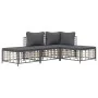 Gartenmöbel-Set 3-teilig anthrazitfarbene PE-Rattankissen von vidaXL, Outdoor-Sofas - Ref: Foro24-3186727, Preis: 273,68 €, R...
