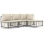 Garden furniture set 4 pieces anthracite cushions PE rattan by vidaXL, Outdoor sofas - Ref: Foro24-3186730, Price: 308,31 €, ...