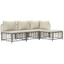 Garden furniture set 4 pieces anthracite cushions PE rattan by vidaXL, Outdoor sofas - Ref: Foro24-3186730, Price: 308,31 €, ...