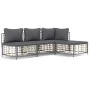 Garden furniture set with anthracite PE rattan cushions 4 pcs by vidaXL, Outdoor sofas - Ref: Foro24-3186731, Price: 293,51 €...