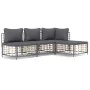 Gartenmöbel-Set mit anthrazitfarbenen PE-Rattankissen 4-tlg von vidaXL, Outdoor-Sofas - Ref: Foro24-3186731, Preis: 293,51 €,...