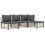 Gartenmöbel-Set mit anthrazitfarbenen PE-Rattankissen 4-tlg von vidaXL, Outdoor-Sofas - Ref: Foro24-3186731, Preis: 293,51 €,...