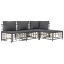 Juego de muebles de jardín cojines antracita ratán PE 4 pzas de vidaXL, Sofás de exterior - Ref: Foro24-3186731, Precio: 294,...