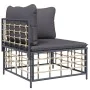 Gartenmöbel-Set mit anthrazitfarbenen PE-Rattankissen 4-tlg von vidaXL, Outdoor-Sofas - Ref: Foro24-3186731, Preis: 293,51 €,...