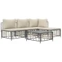 Juego de muebles de jardín 5 pzas cojines antracita ratán PE de vidaXL, Sofás de exterior - Ref: Foro24-3186732, Precio: 362,...