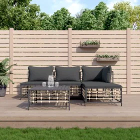 Garden furniture set 5 pieces cushions anthracite PE rattan by vidaXL, Outdoor sofas - Ref: Foro24-3186733, Price: 362,20 €, ...