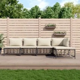 Gartenmöbel-Set 5-teilig, Kissen anthrazit, PE-Rattan von vidaXL, Outdoor-Sofas - Ref: Foro24-3186734, Preis: 369,72 €, Rabat...