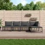 Juego de muebles de jardín 5 pzas cojines antracita ratán PE de vidaXL, Sofás de exterior - Ref: Foro24-3186735, Precio: 369,...