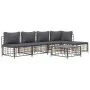 6-piece garden furniture set with anthracite cushions and PE rattan by vidaXL, Outdoor sofas - Ref: Foro24-3186737, Price: 44...