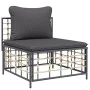 6-piece garden furniture set with anthracite cushions and PE rattan by vidaXL, Outdoor sofas - Ref: Foro24-3186737, Price: 44...