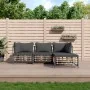 Gartenmöbel-Set 4-teilig und anthrazitgraue PE-Rattankissen von vidaXL, Outdoor-Sofas - Ref: Foro24-3186739, Preis: 305,89 €,...