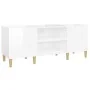 Glänzend weißer Sperrholz-Disc-Schrank 121x38x48 cm von vidaXL, CD- und DVD-Speicher - Ref: Foro24-831927, Preis: 83,49 €, Ra...