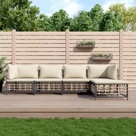 5-piece garden furniture set with anthracite cushions and PE rattan. by vidaXL, Outdoor sofas - Ref: Foro24-3186742, Price: 3...