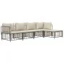 Gartenmöbel-Set 5-teilig mit Kissen Anthrazit PE-Rattan von vidaXL, Outdoor-Sofas - Ref: Foro24-3186742, Preis: 399,89 €, Rab...
