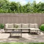 Gartenmöbel-Set 6-teilig anthrazitfarbene Kissen PE-Rattan von vidaXL, Outdoor-Sofas - Ref: Foro24-3186744, Preis: 460,56 €, ...