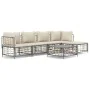 Gartenmöbel-Set 6-teilig anthrazitfarbene Kissen PE-Rattan von vidaXL, Outdoor-Sofas - Ref: Foro24-3186744, Preis: 460,56 €, ...