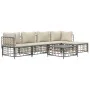 Gartenmöbel-Set 6-teilig anthrazitfarbene Kissen PE-Rattan von vidaXL, Outdoor-Sofas - Ref: Foro24-3186744, Preis: 460,56 €, ...
