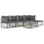 Gartenmöbel-Set 6-teilig anthrazitfarbene Kissen PE-Rattan von vidaXL, Outdoor-Sofas - Ref: Foro24-3186745, Preis: 455,48 €, ...