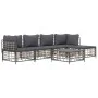 Gartenmöbel-Set 6-teilig anthrazitfarbene Kissen PE-Rattan von vidaXL, Outdoor-Sofas - Ref: Foro24-3186745, Preis: 455,48 €, ...