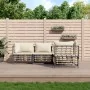 Gartenmöbel-Set 4-teilig und anthrazitfarbene PE-Rattan-Kissen von vidaXL, Outdoor-Sofas - Ref: Foro24-3186746, Preis: 340,47...