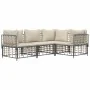 Gartenmöbel-Set 4-teilig und anthrazitfarbene PE-Rattan-Kissen von vidaXL, Outdoor-Sofas - Ref: Foro24-3186746, Preis: 340,47...