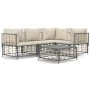 Juego de muebles de jardín 5 pzas cojines antracita ratán PE de vidaXL, Sofás de exterior - Ref: Foro24-3186748, Precio: 410,...