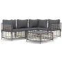 Gartenmöbel-Set 5-teilig mit Kissen Anthrazit PE-Rattan von vidaXL, Outdoor-Sofas - Ref: Foro24-3186749, Preis: 408,39 €, Rab...