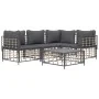 Gartenmöbel-Set 5-teilig mit Kissen Anthrazit PE-Rattan von vidaXL, Outdoor-Sofas - Ref: Foro24-3186749, Preis: 408,39 €, Rab...