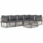 Gartenmöbel-Set 6-teilig anthrazitfarbene Kissen PE-Rattan von vidaXL, Outdoor-Sofas - Ref: Foro24-3186753, Preis: 490,15 €, ...