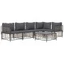 Gartenmöbel-Set 6-teilig anthrazitfarbene Kissen PE-Rattan von vidaXL, Outdoor-Sofas - Ref: Foro24-3186753, Preis: 490,15 €, ...