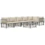 Set muebles de jardín 7 pzas y cojines ratán PE gris antracita de vidaXL, Sofás de exterior - Ref: Foro24-3186756, Precio: 56...