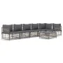 Garden furniture set 7 pieces and anthracite gray PE rattan cushions by vidaXL, Outdoor sofas - Ref: Foro24-3186757, Price: 5...
