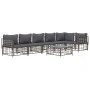 Garden furniture set 7 pieces and anthracite gray PE rattan cushions by vidaXL, Outdoor sofas - Ref: Foro24-3186757, Price: 5...