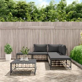 Garden furniture set 6 pieces anthracite cushions PE rattan by vidaXL, Outdoor sofas - Ref: Foro24-3186759, Price: 419,54 €, ...