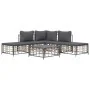 Gartenmöbel-Set 6-teilig anthrazitfarbene Kissen PE-Rattan von vidaXL, Outdoor-Sofas - Ref: Foro24-3186759, Preis: 420,37 €, ...