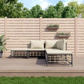 Garden furniture set 5 pieces cushions anthracite PE rattan by vidaXL, Outdoor sofas - Ref: Foro24-3186760, Price: 349,86 €, ...