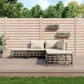 Gartenmöbel-Set 5-teilig, Kissen anthrazit, PE-Rattan von vidaXL, Outdoor-Sofas - Ref: Foro24-3186760, Preis: 349,86 €, Rabat...