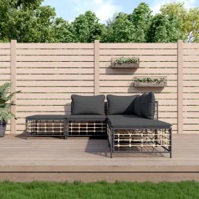 5-piece garden furniture set with anthracite PE rattan cushions by vidaXL, Outdoor sofas - Ref: Foro24-3186761, Price: 348,58...