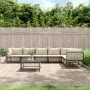 Juego de muebles de jardín 8 pzas y cojines ratán PE antracita de vidaXL, Sofás de exterior - Ref: Foro24-3186762, Precio: 64...