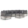 Gartenmöbel-Set 7-teilig und anthrazitgraue PE-Rattankissen von vidaXL, Outdoor-Sofas - Ref: Foro24-3186767, Preis: 564,68 €,...