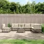 Juego de muebles de jardín 8 pzas y cojines ratán PE antracita de vidaXL, Sofás de exterior - Ref: Foro24-3186768, Precio: 64...