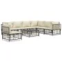 Juego de muebles de jardín 8 pzas y cojines ratán PE antracita de vidaXL, Sofás de exterior - Ref: Foro24-3186768, Precio: 64...