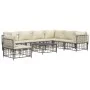 Juego de muebles de jardín 8 pzas y cojines ratán PE antracita de vidaXL, Sofás de exterior - Ref: Foro24-3186768, Precio: 64...