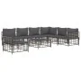 Garden furniture set 8 pieces and anthracite PE rattan cushions by vidaXL, Outdoor sofas - Ref: Foro24-3186769, Price: 642,62...