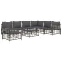 Gartenmöbel-Set 8-teilig und anthrazitfarbene PE-Rattan-Kissen von vidaXL, Outdoor-Sofas - Ref: Foro24-3186769, Preis: 642,62...