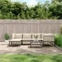 Set muebles de jardín 7 pzas y cojines ratán PE gris antracita de vidaXL, Sofás de exterior - Ref: Foro24-3186772, Precio: 54...