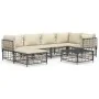 Set muebles de jardín 7 pzas y cojines ratán PE gris antracita de vidaXL, Sofás de exterior - Ref: Foro24-3186772, Precio: 54...